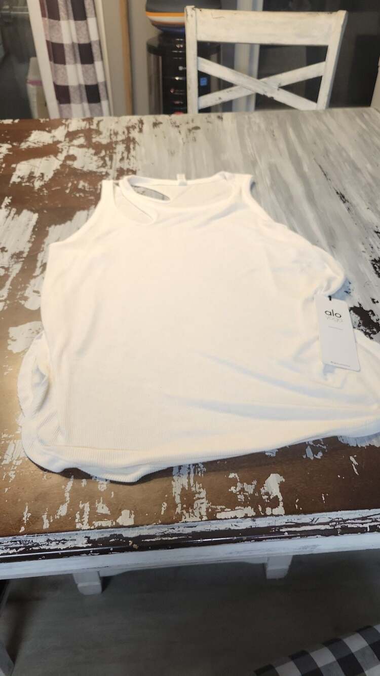 ALO Yoga White Racerback Tank Top